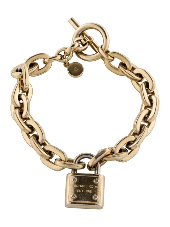 Michael Kors Jewelry - MICHAEL KORS $145 Y2K 2012 Padlock Charm Bracelet Gold-Tone